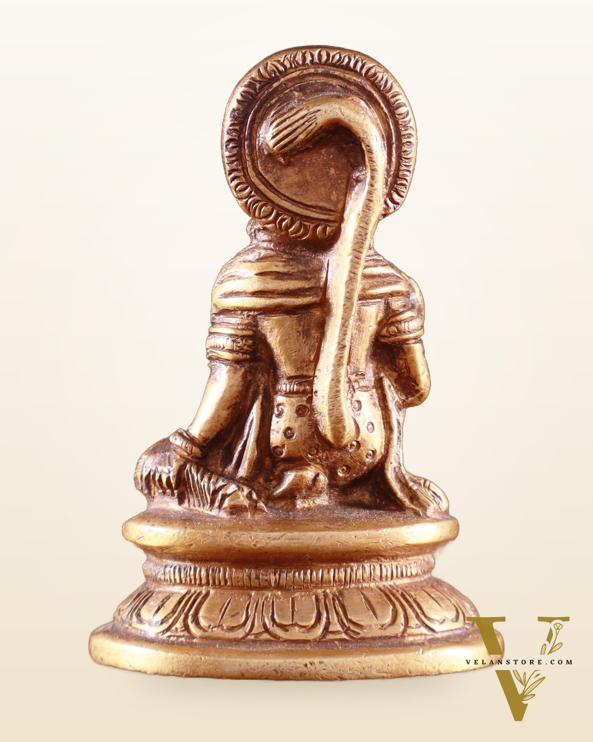 Pure Brass Miniature Hanuman Ji Idol in Blessing Mudra 3"