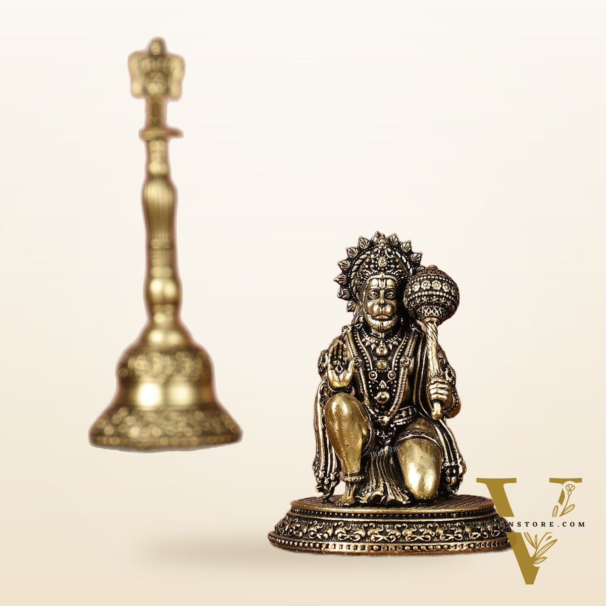 Pure Brass Miniature Lord Hanuman Idol - 2.5 Inch