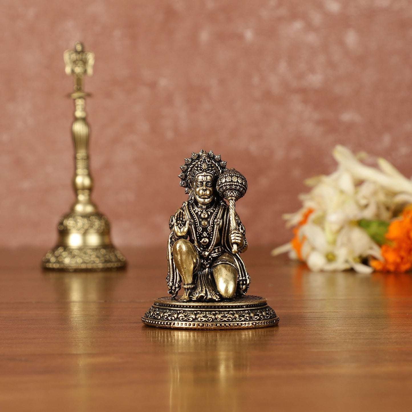 Pure Brass Miniature Lord Hanuman Idol - 2.5 Inch