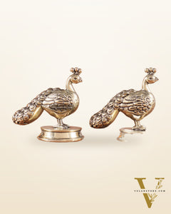 Pure Brass Miniature Peacock Pair – 2"