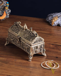 Pure Brass Multipurpose Jewelry Box – Camel Design with Intricate Carvings