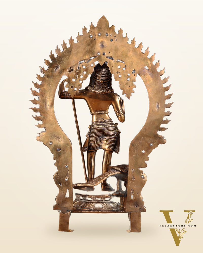 Pure Brass Murugan swamy Kartikeya Idol 16.5 inch