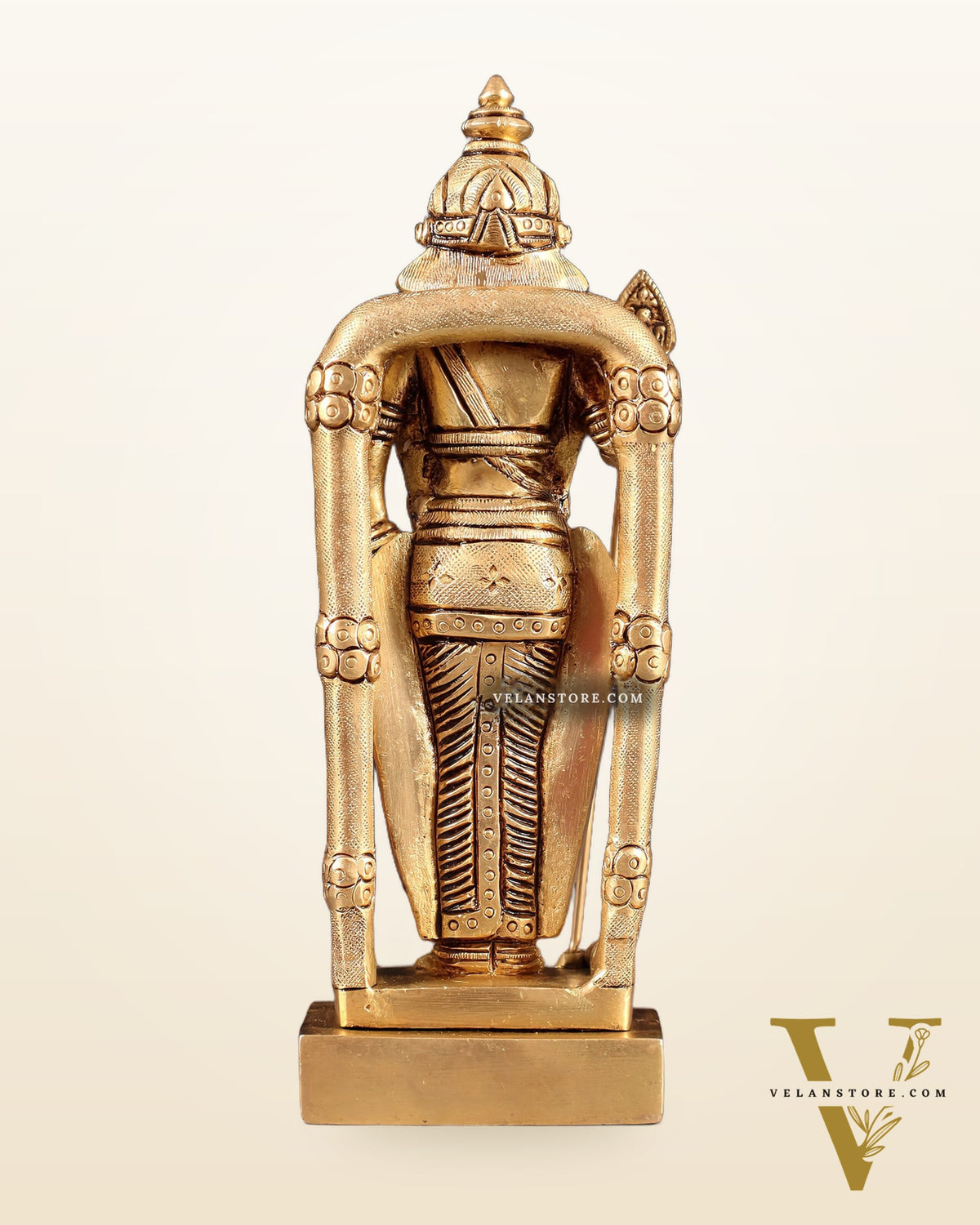 Pure Brass Murugan Swamy Kartikeya Idol – 7" Superfine Carvings