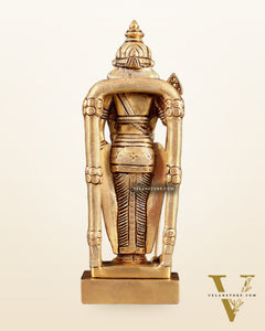 Pure Brass Murugan Swamy Kartikeya Idol – 7" Superfine Carvings