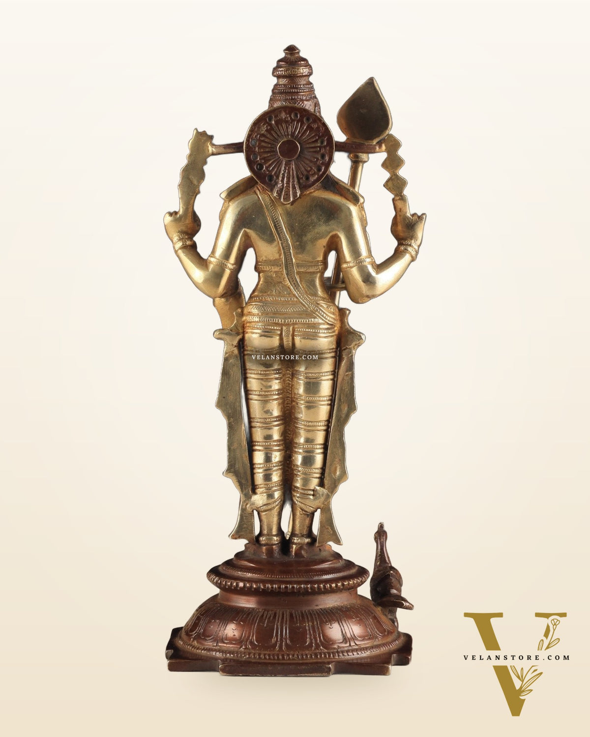 Pure Brass Murugan Swamy Statue - Unique Design 10.5"