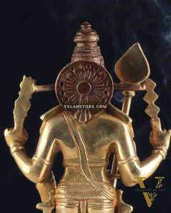 Pure Brass Murugan Swamy Statue - Unique Design 10.5"