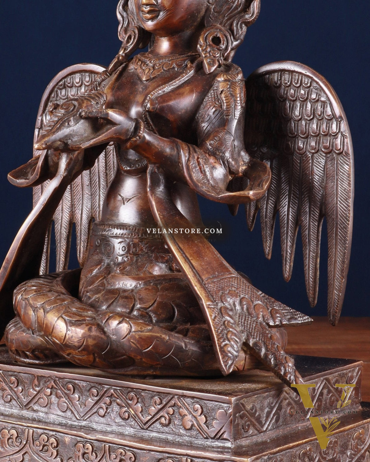 Pure Brass Naag Kanya – Snake Goddess Statue, 12.5"