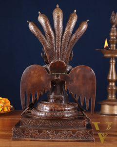 Pure Brass Naag Kanya – Snake Goddess Statue, 12.5"