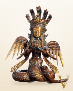 Pure Brass Naga Kanya Idol – Chola Tone Finish 8.5"
