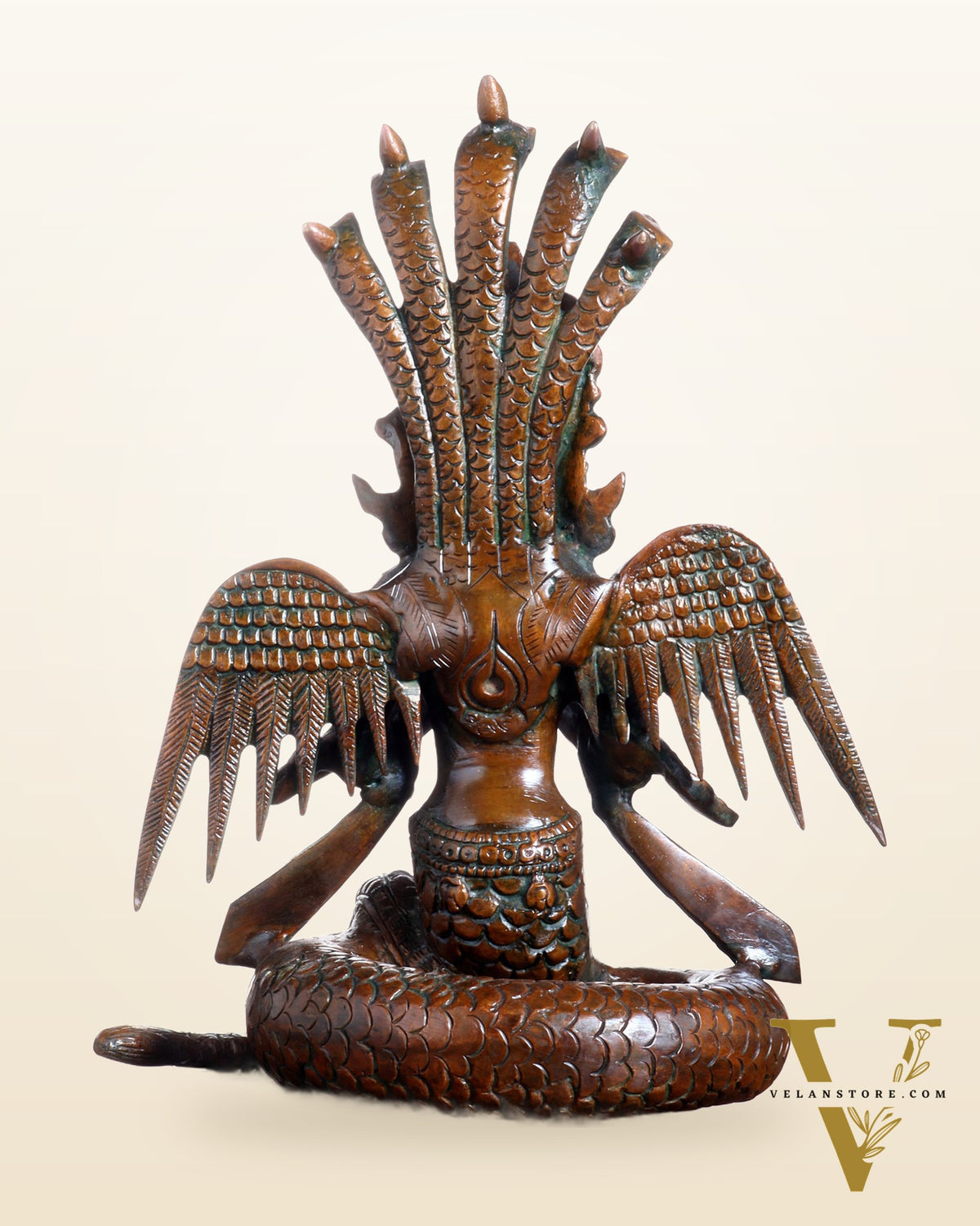 Pure Brass Naga Kanya Idol – Chola Tone Finish 8.5"