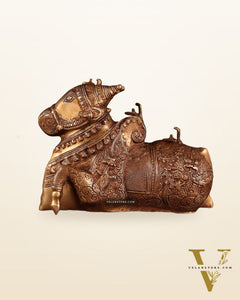 Pure Brass Nandi Statue – Intricately Carved