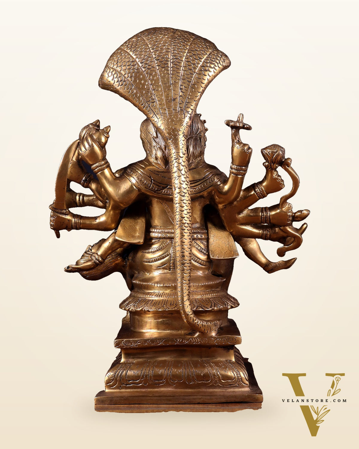 Pure Brass Narasimha hiranyakashap dhahan with bhakt Prahlad statue  - 13 inch