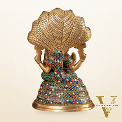 Pure Brass Narasimha Lakshmi idol  10"
