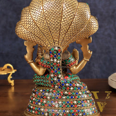Pure Brass Narasimha Lakshmi idol  10"