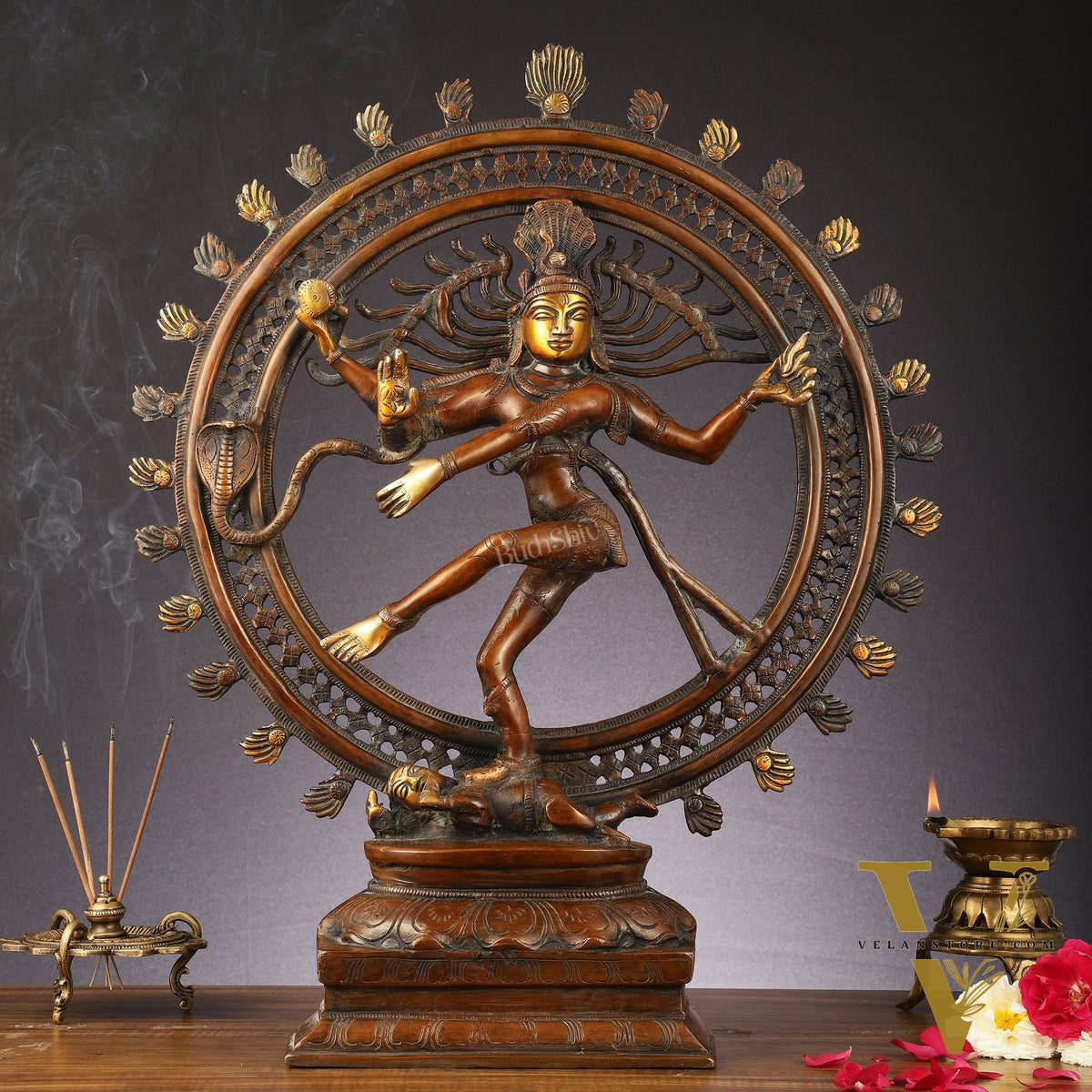 Pure Brass Nataraja Statue | 24" antique Tone