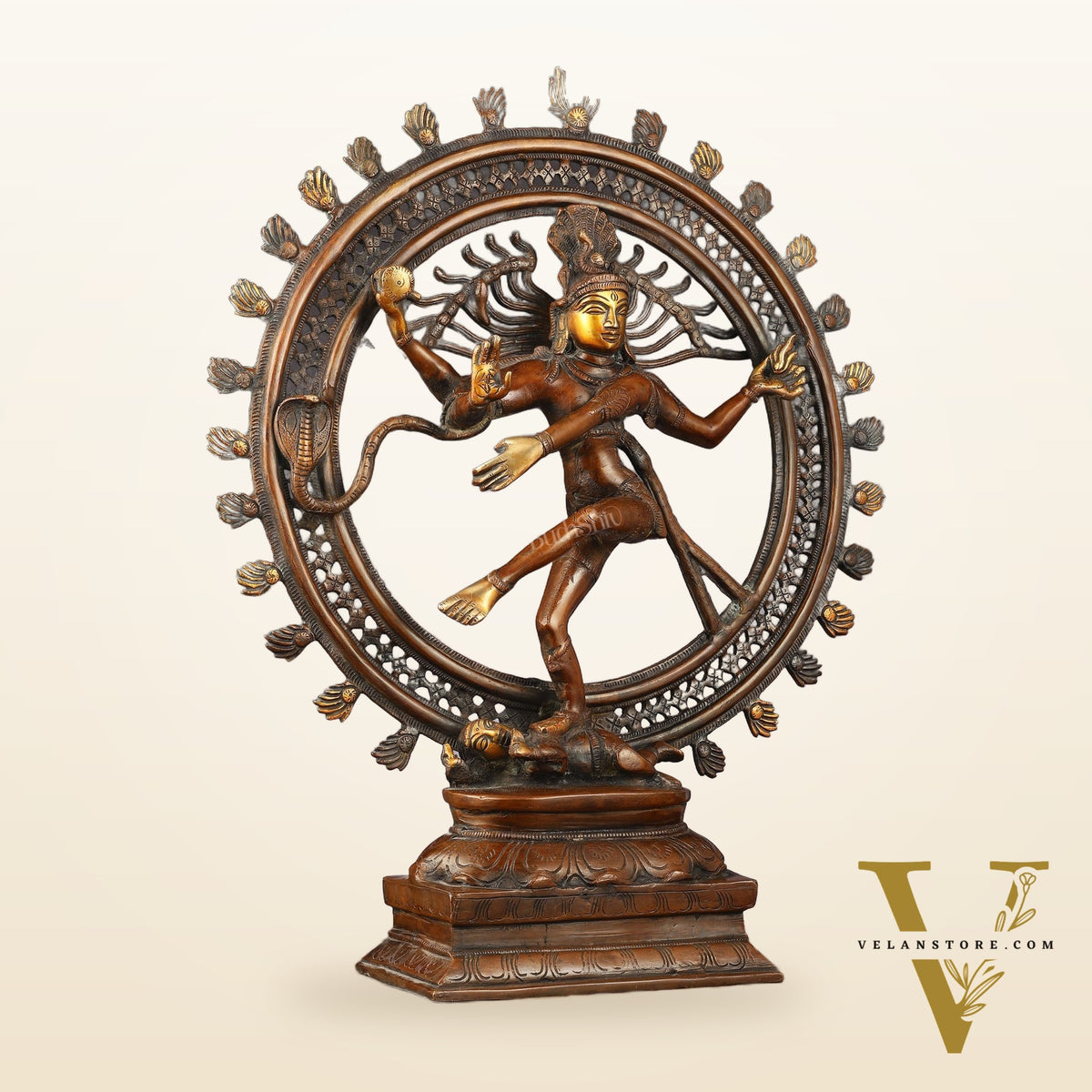 Pure Brass Nataraja Statue | 24" antique Tone