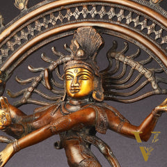 Pure Brass Nataraja Statue | 24" antique Tone