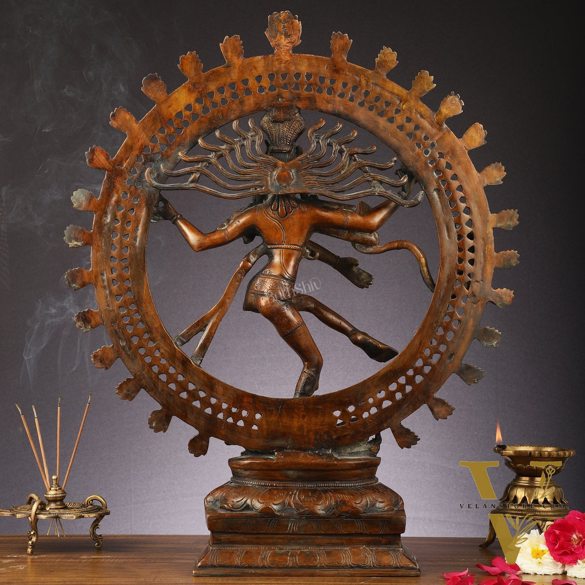 Pure Brass Nataraja Statue | 24" antique Tone