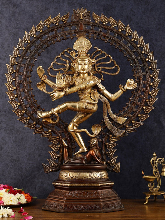 Pure Brass Nataraja Statue - 30 Inch Divine Masterpiece