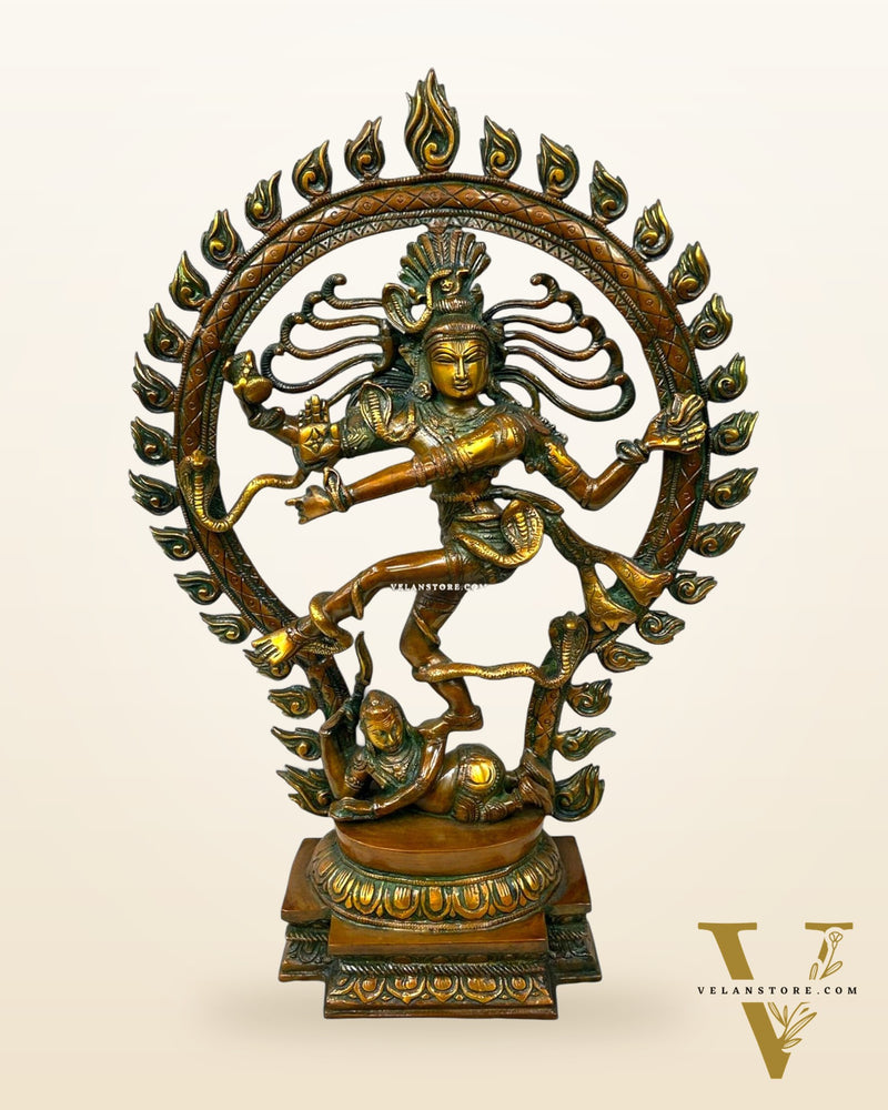 Pure Brass Nataraja Statue - Height 21.5" Antique chola