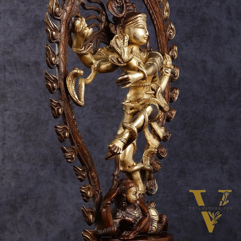 Pure Brass Nataraja Statue - Height 21.5"