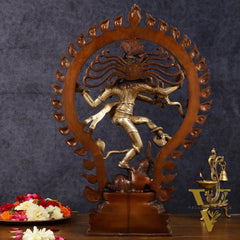 Pure Brass Nataraja Statue - Height 21.5"