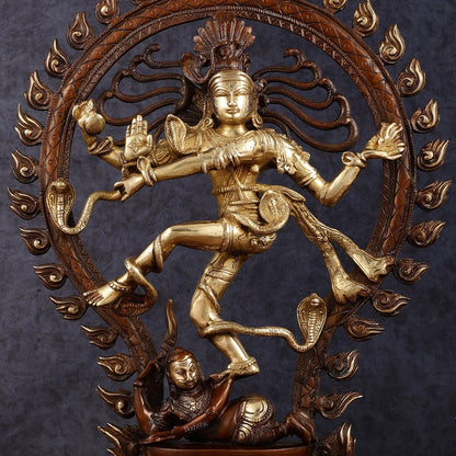 Pure Brass Nataraja Statue - Height 21.5"