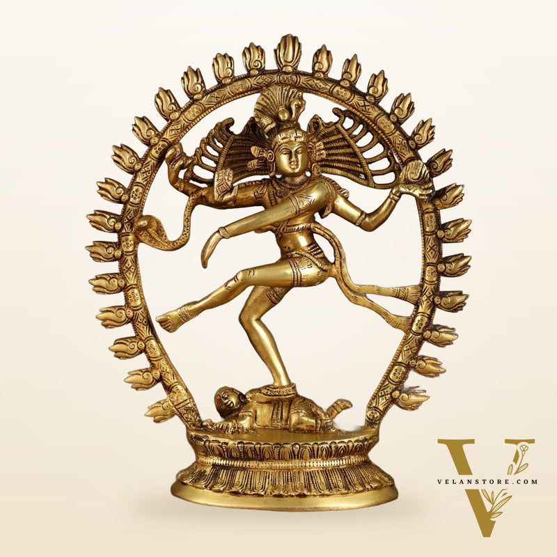 Pure Brass Nataraja statue with Oval Ring | 12 Inch Height | 3.2 KG