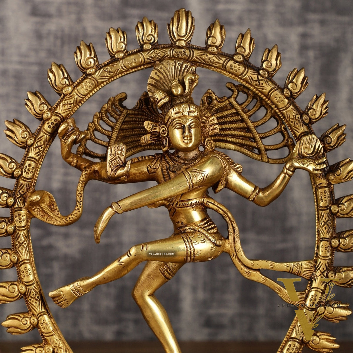 Pure Brass Nataraja statue with Oval Ring | 12 Inch Height | 3.2 KG