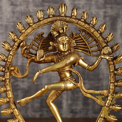 Pure Brass Nataraja statue with Oval Ring | 12 Inch Height | 3.2 KG