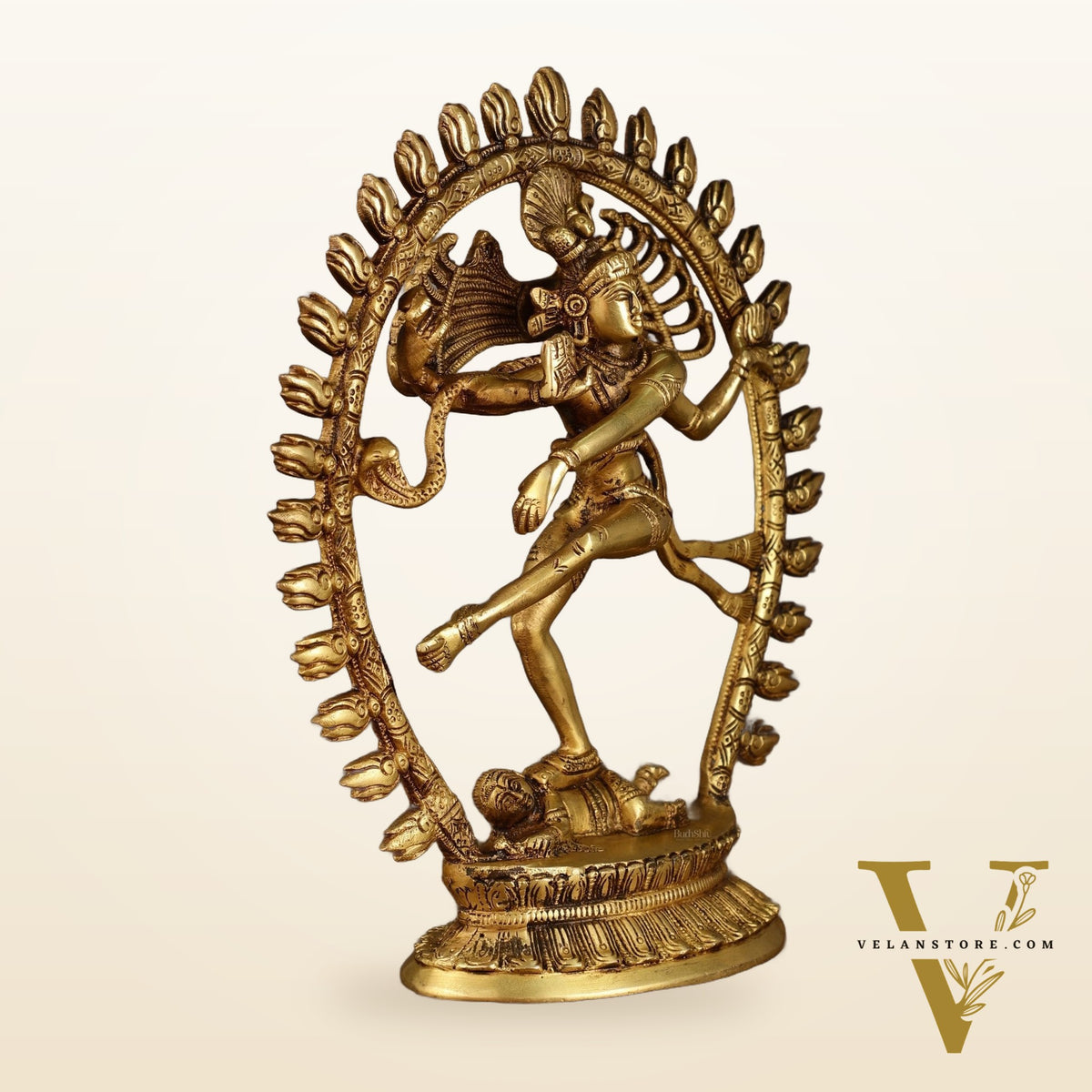 Pure Brass Nataraja statue with Oval Ring | 12 Inch Height | 3.2 KG