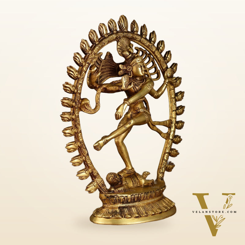 Pure Brass Nataraja statue with Oval Ring | 12 Inch Height | 3.2 KG