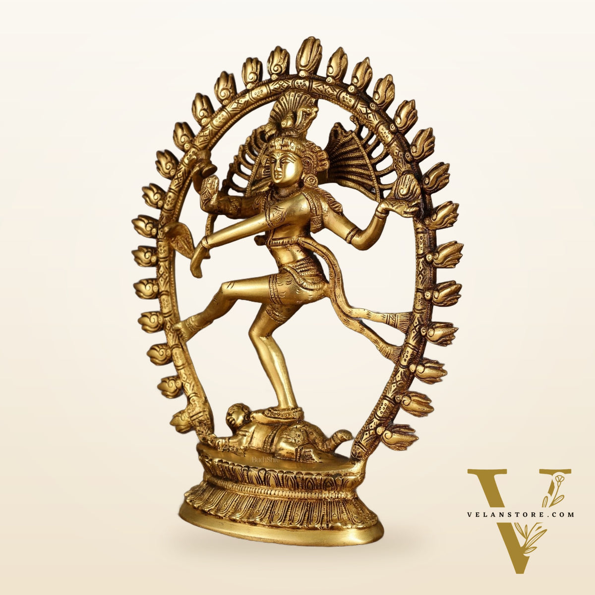 Pure Brass Nataraja statue with Oval Ring | 12 Inch Height | 3.2 KG