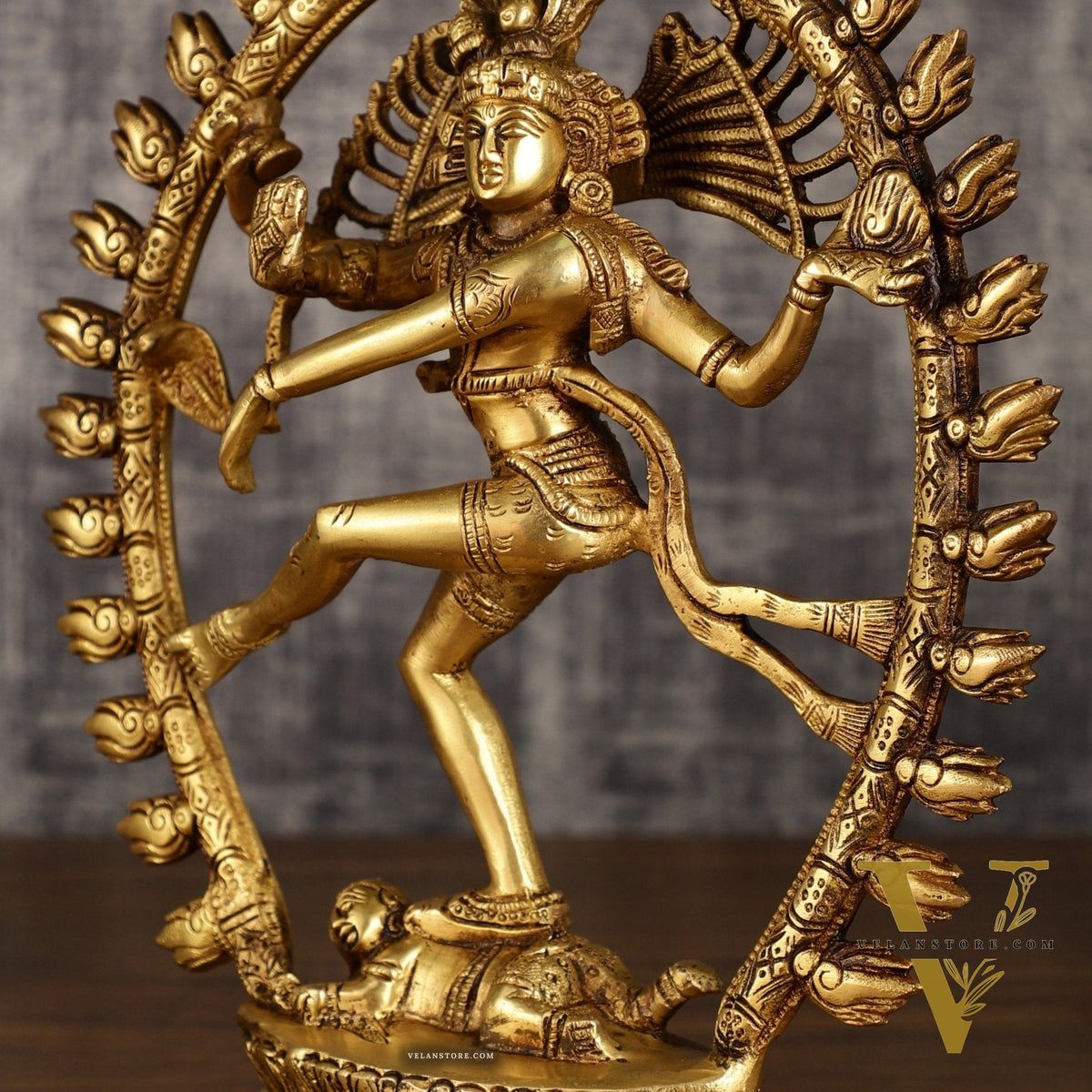 Pure Brass Nataraja statue with Oval Ring | 12 Inch Height | 3.2 KG