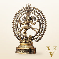 Pure Brass Nataraja Statue with Snake Adornments - 19 Inch Sculpture