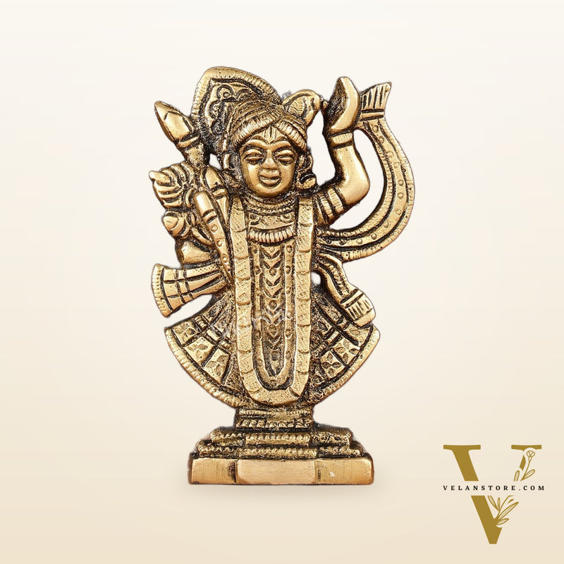 Pure Brass Nathdwara Shreenath Ji Idol 5"