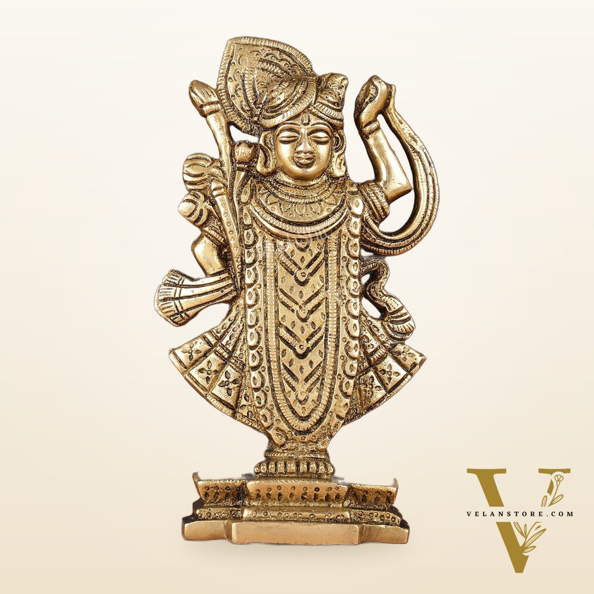 Pure Brass Nathdwara Shreenath Ji Idol 7"