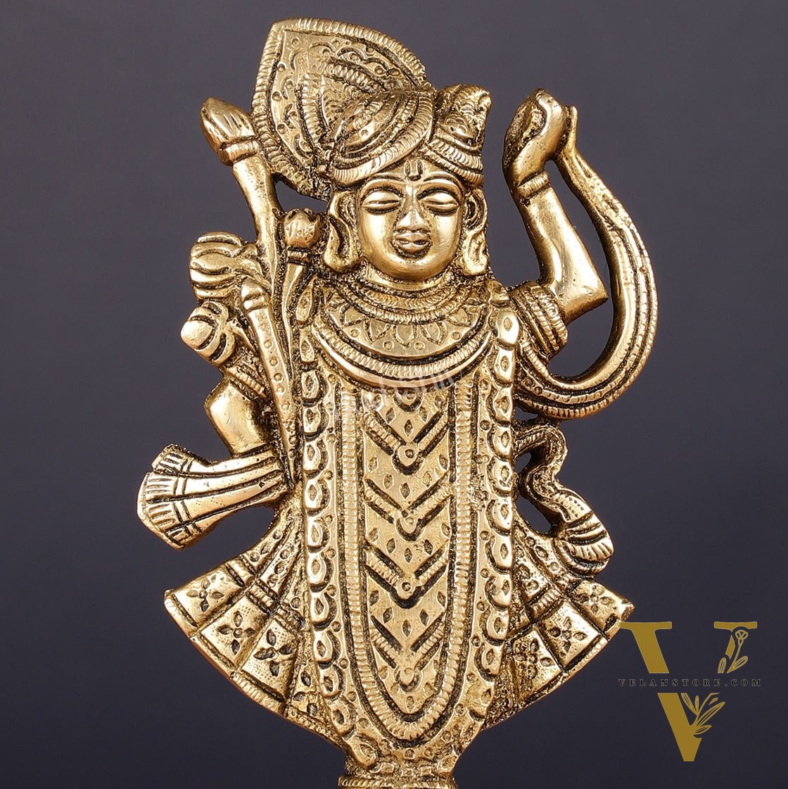 Pure Brass Nathdwara Shreenath Ji Idol 7"