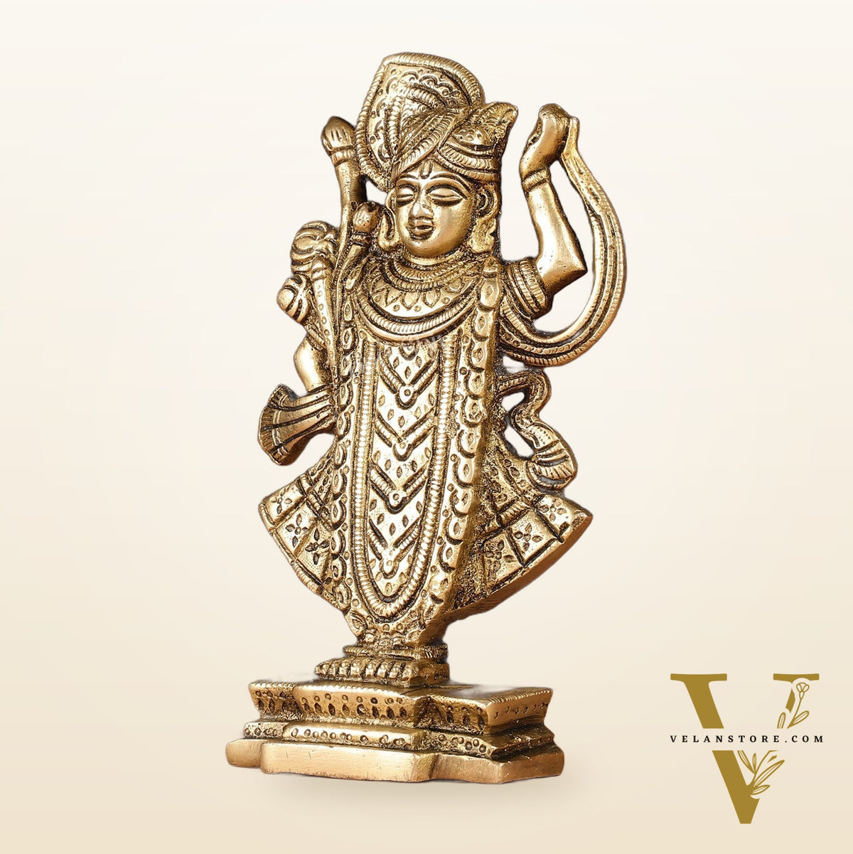 Pure Brass Nathdwara Shreenath Ji Idol 7"