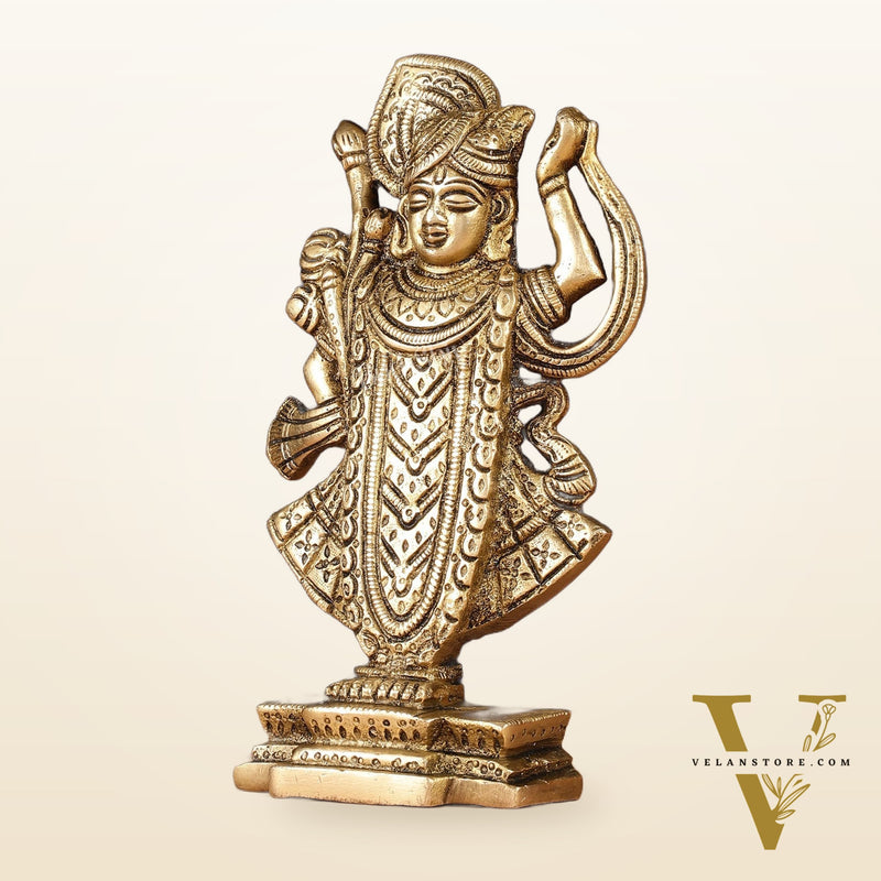 Pure Brass Nathdwara Shreenath Ji Idol 7"