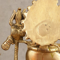 Pure Brass Neelkantha Shiva Drinking Halala Sculpture - 6 in Height