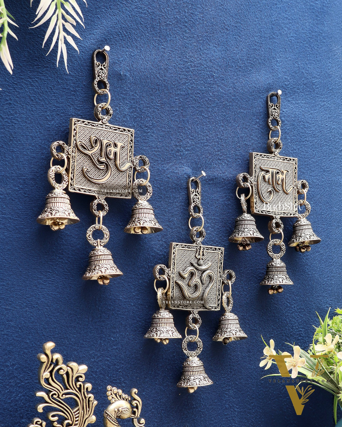 Pure Brass Om, Shubh Labh Wall Hanging Set – Lightweight & Auspicious
