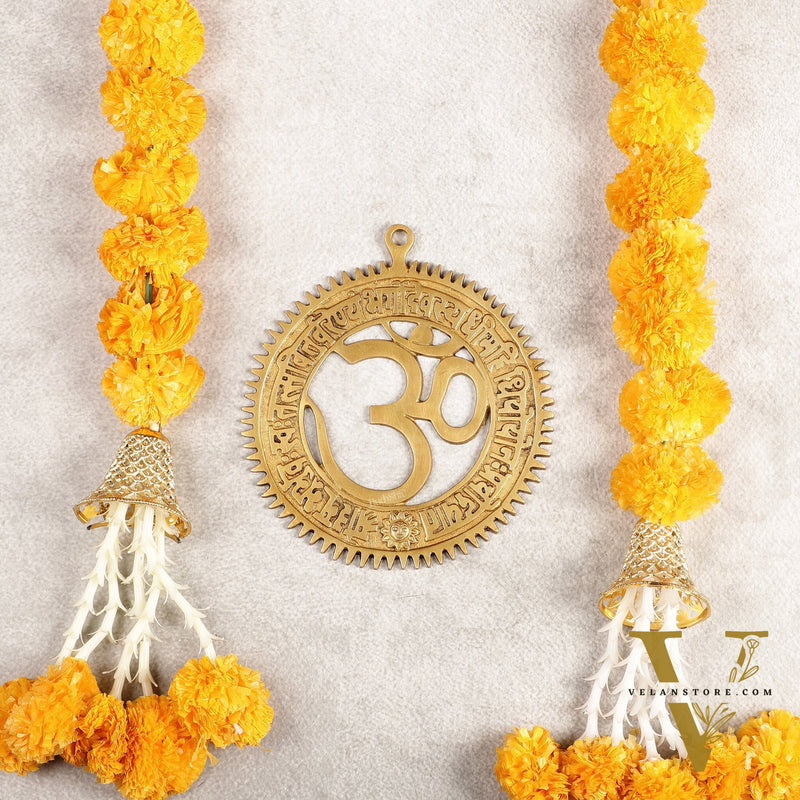 Pure Brass Om with Gayatri mantra Wall hanging 8"