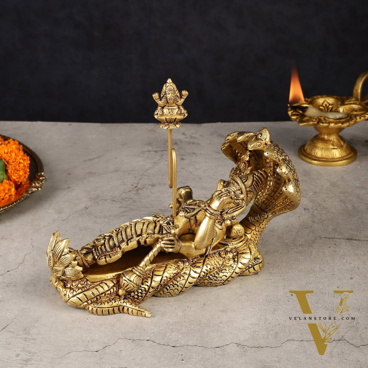Pure Brass Padmanabha Swamy Idol 8"