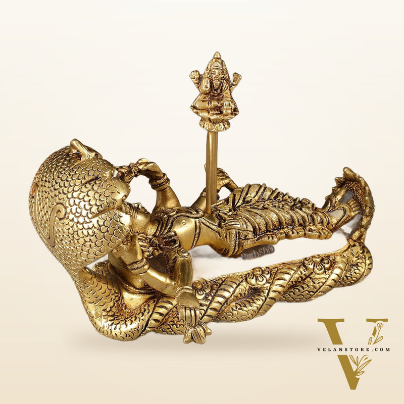 Pure Brass Padmanabha Swamy Idol 8"