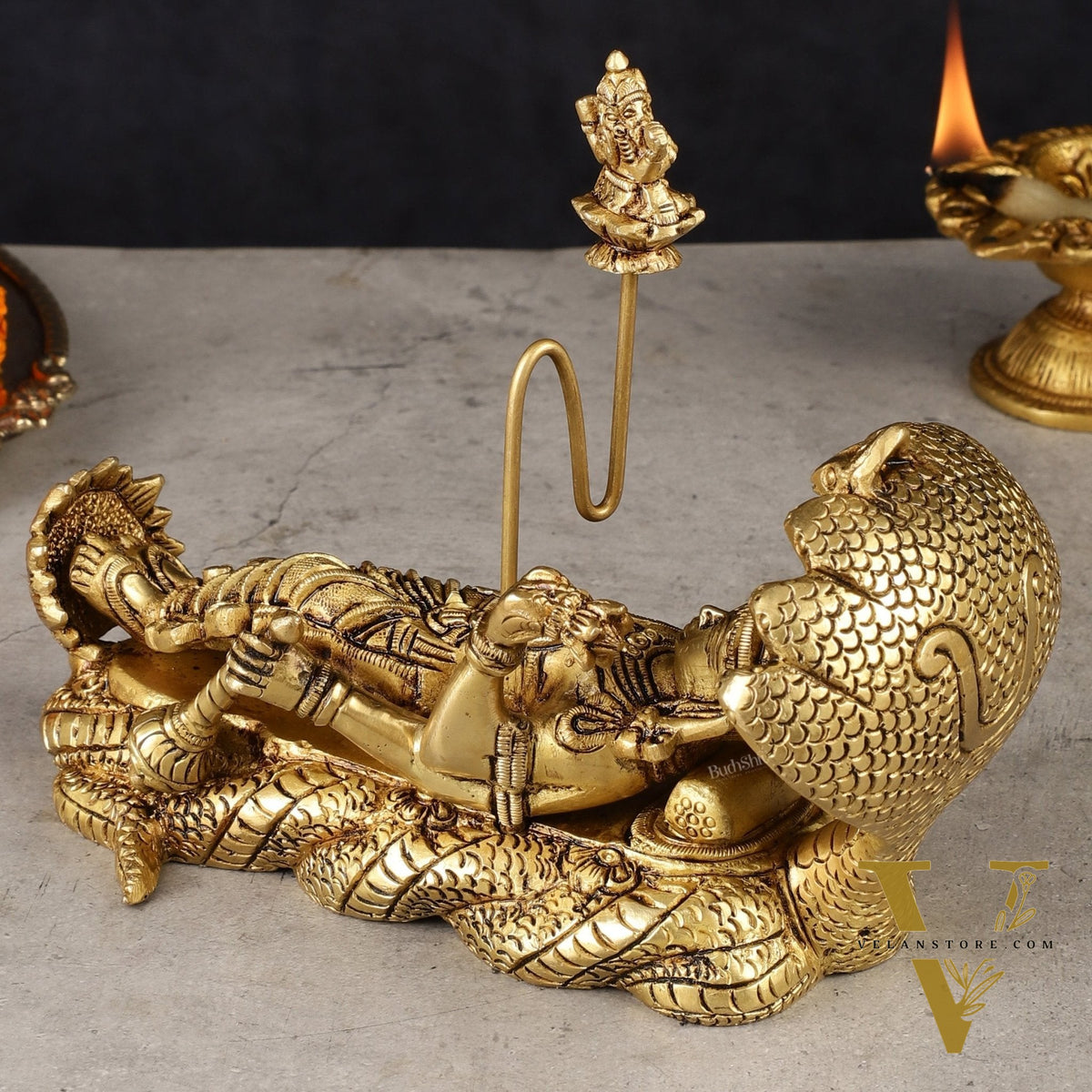 Pure Brass Padmanabha Swamy Idol 8"