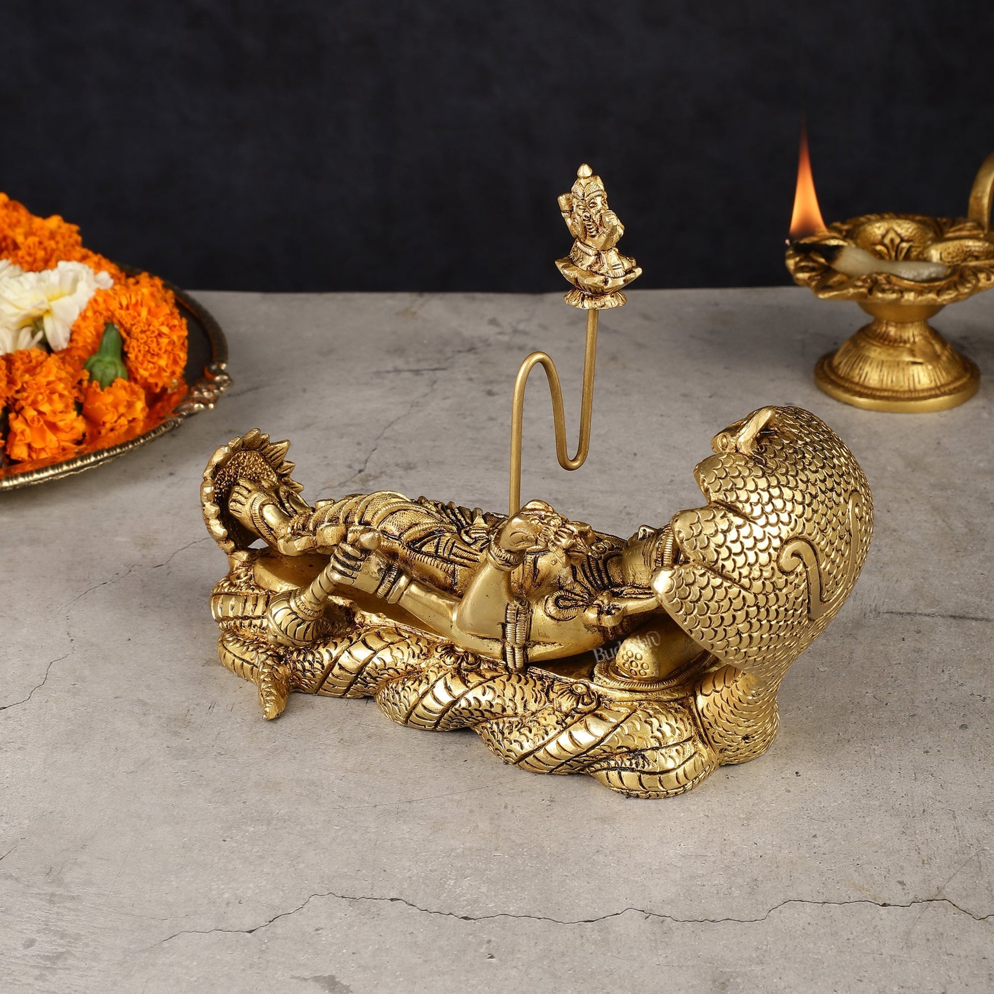 Pure Brass Padmanabha Swamy Idol 8"