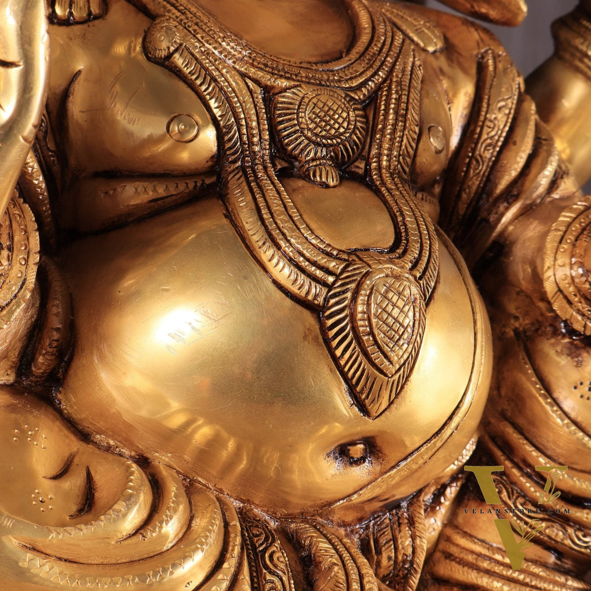 Pure Brass Pagadi Ganapati – Lord Ganesha Wearing a Turban with Enhanced Carvings 18 inch