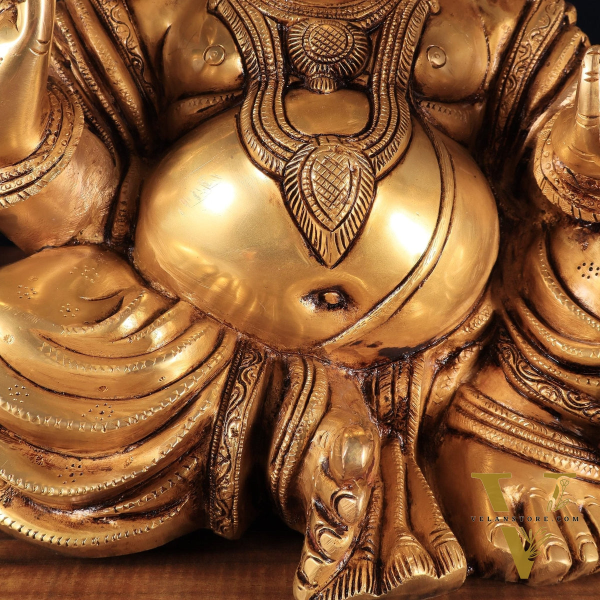 Pure Brass Pagadi Ganapati – Lord Ganesha Wearing a Turban with Enhanced Carvings 18 inch