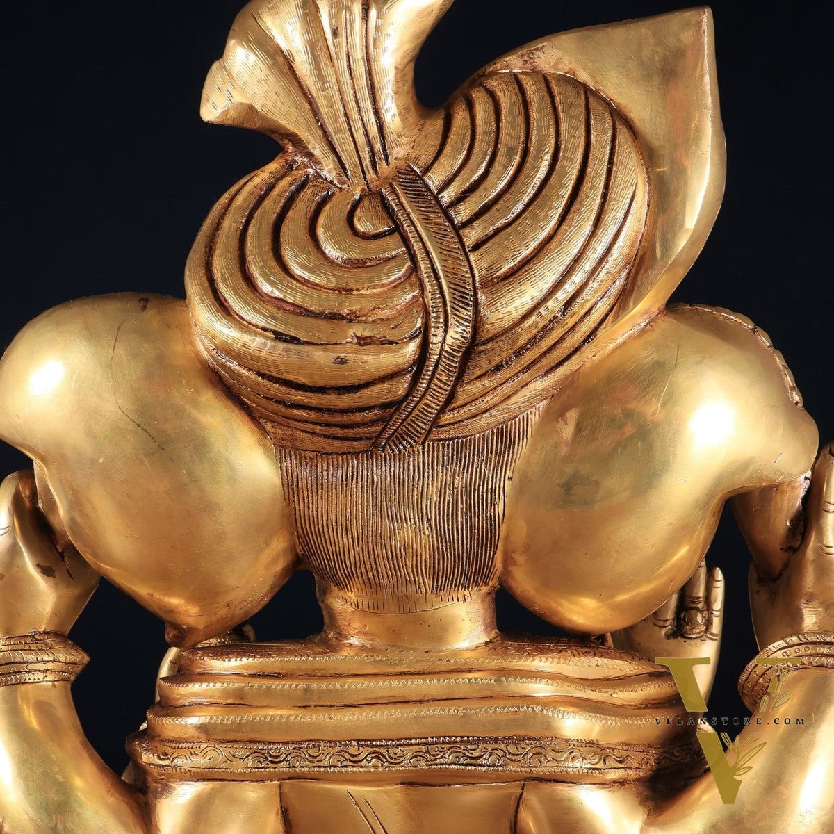Pure Brass Pagadi Ganapati – Lord Ganesha Wearing a Turban with Enhanced Carvings 18 inch